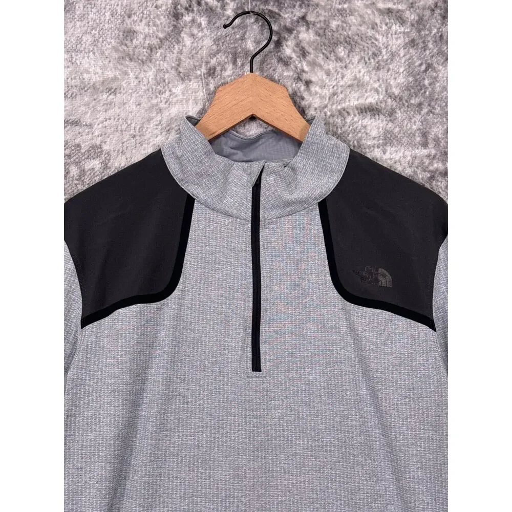 The North Face Shirt Large Mens Flashdry XD Gray 1/4 Zip Pullover Lightweight
